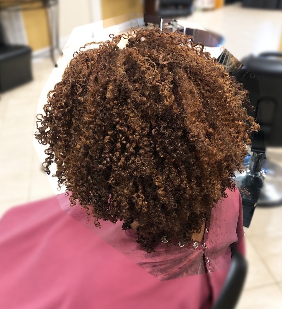 Warm brown natural curls at TEXTURES Hair Salon