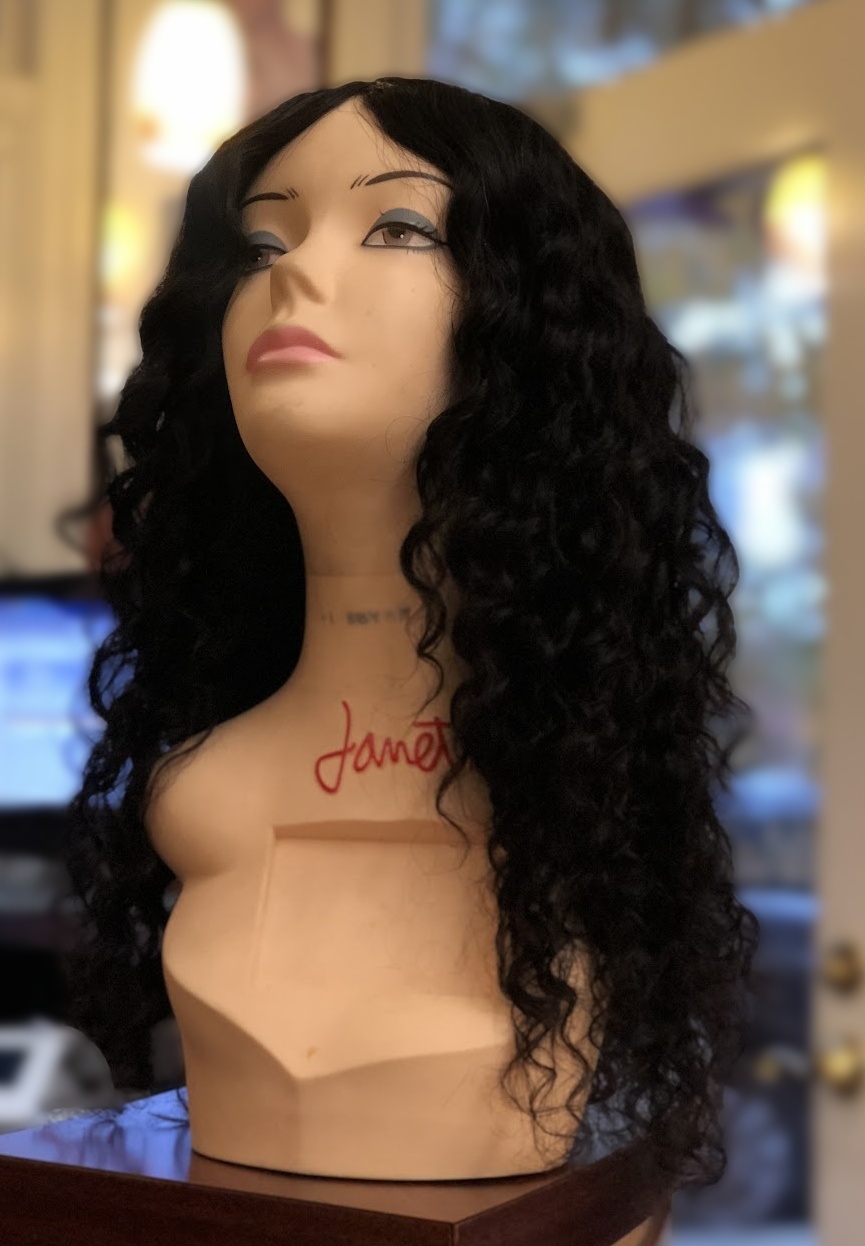 Custom wig · long dark curls at TEXTURES Hair Salon