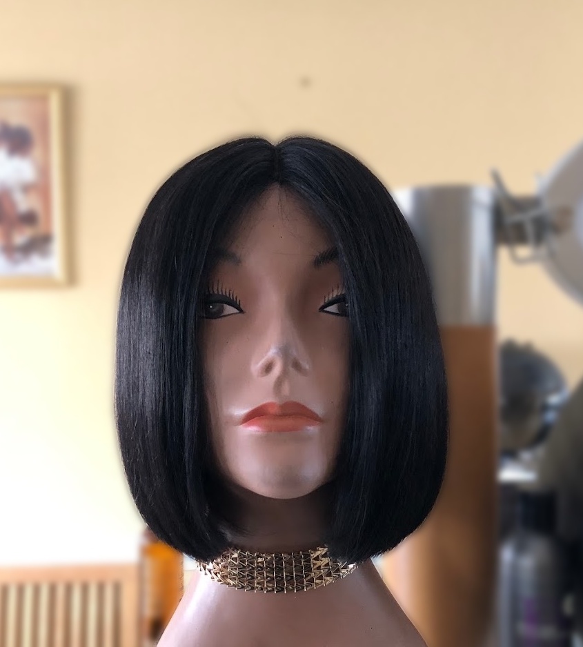 Custom wig · sleek bob · front view at TEXTURES Hair Salon