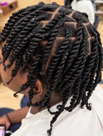 Two-strand twists at TEXTURES Hair Salon