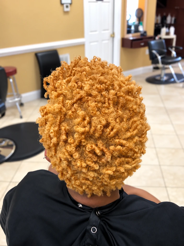 Golden defined curls on a Textures client