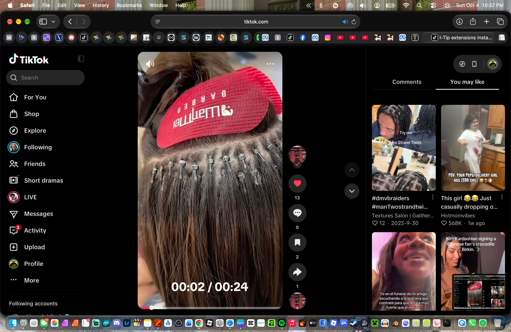 Close-up of I-Tip MicroLink Extensions attached with small beads at TEXTURES Hair Salon