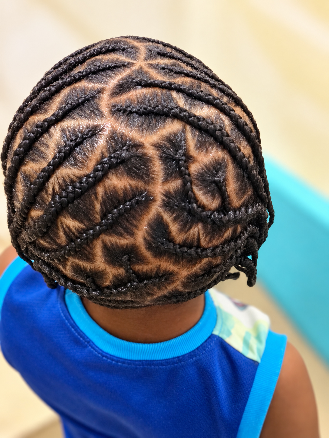 Kids’ Hair · Cornrow pattern, top view · TEXTURES Hair Salon