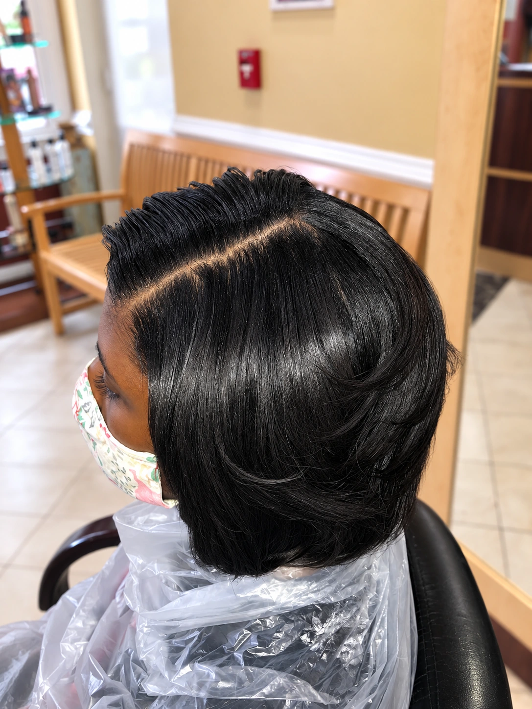Layered Silk Press Bob