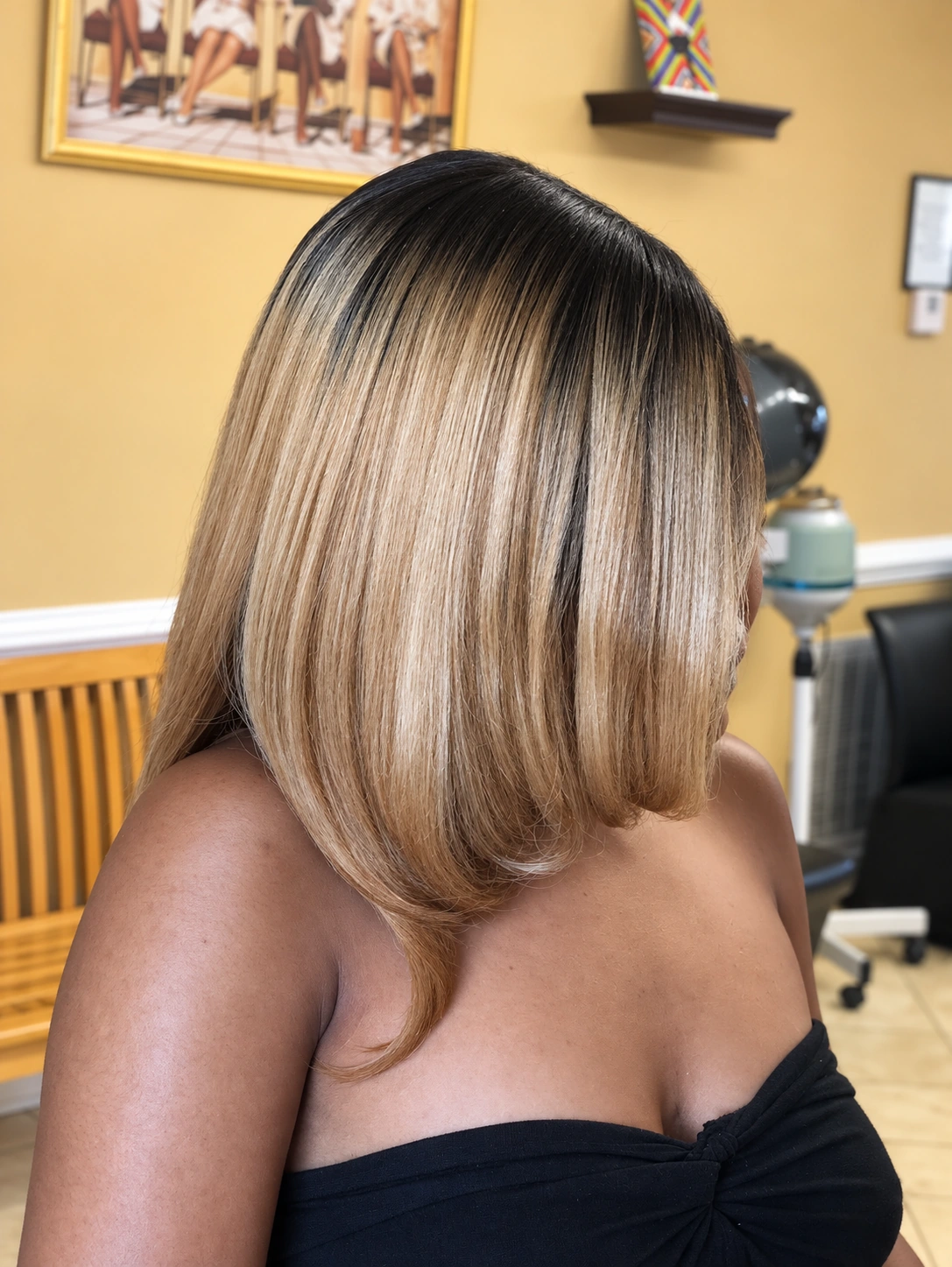 Dark-Rooted Ash-Blonde Color