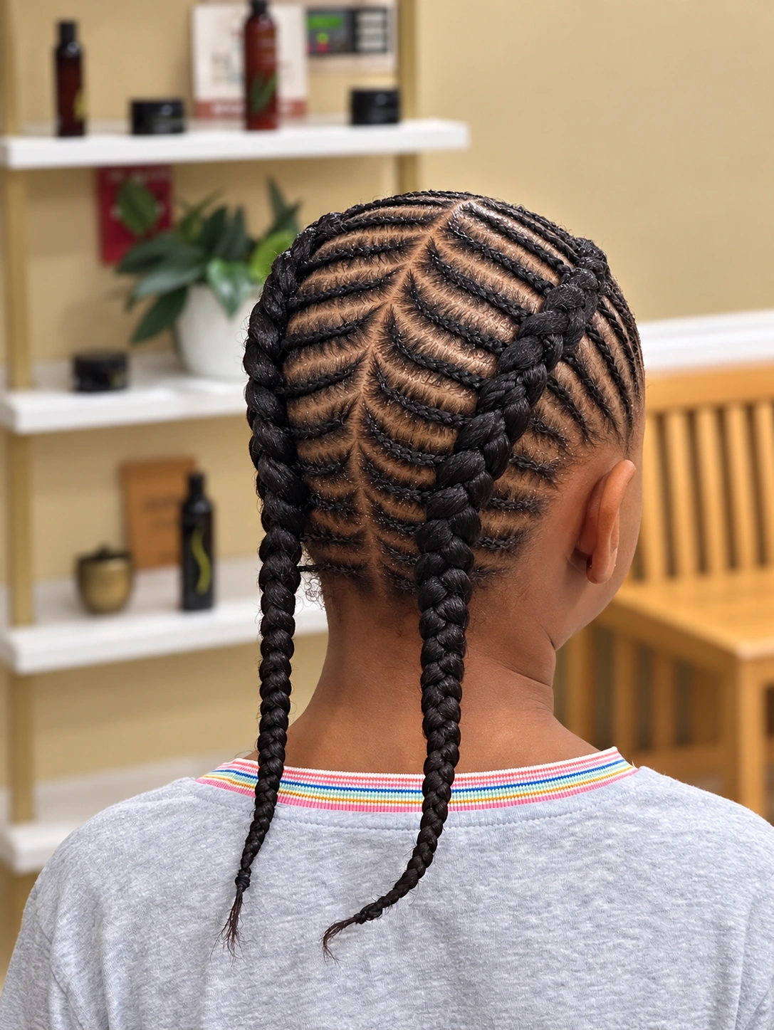 Patterned Cornrows · Back View
