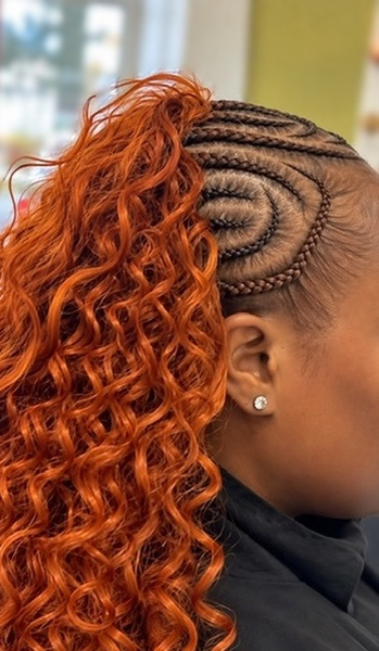 Ginger-colored quick weave at TEXTURES Hair Salon