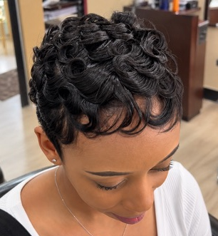 Sculpted short curls at TEXTURES Hair Salon