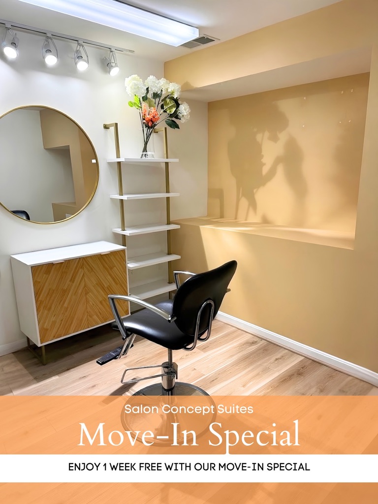 Private styling suite — Salon Concept Suites move-in special: enjoy one week free