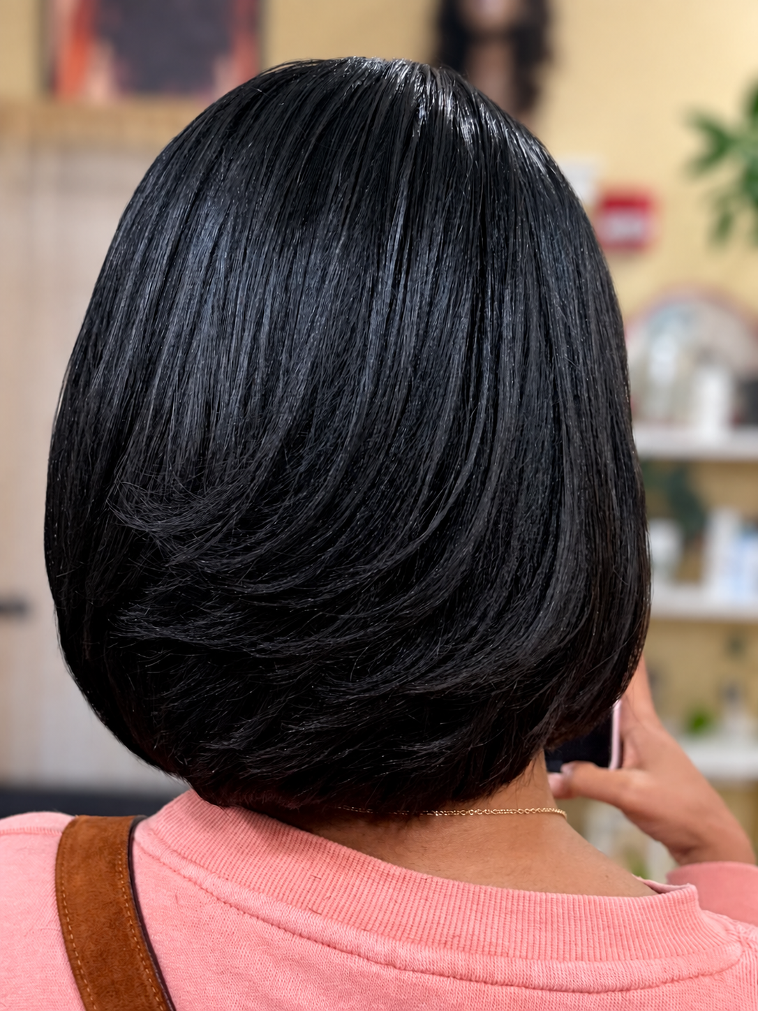 Silk press with softly curved ends by Patricia
