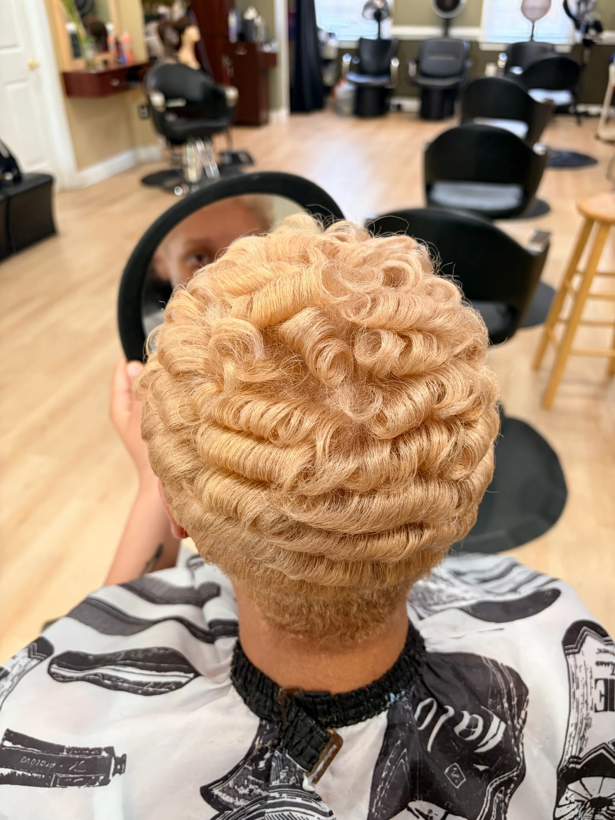 After — Blonde short curls